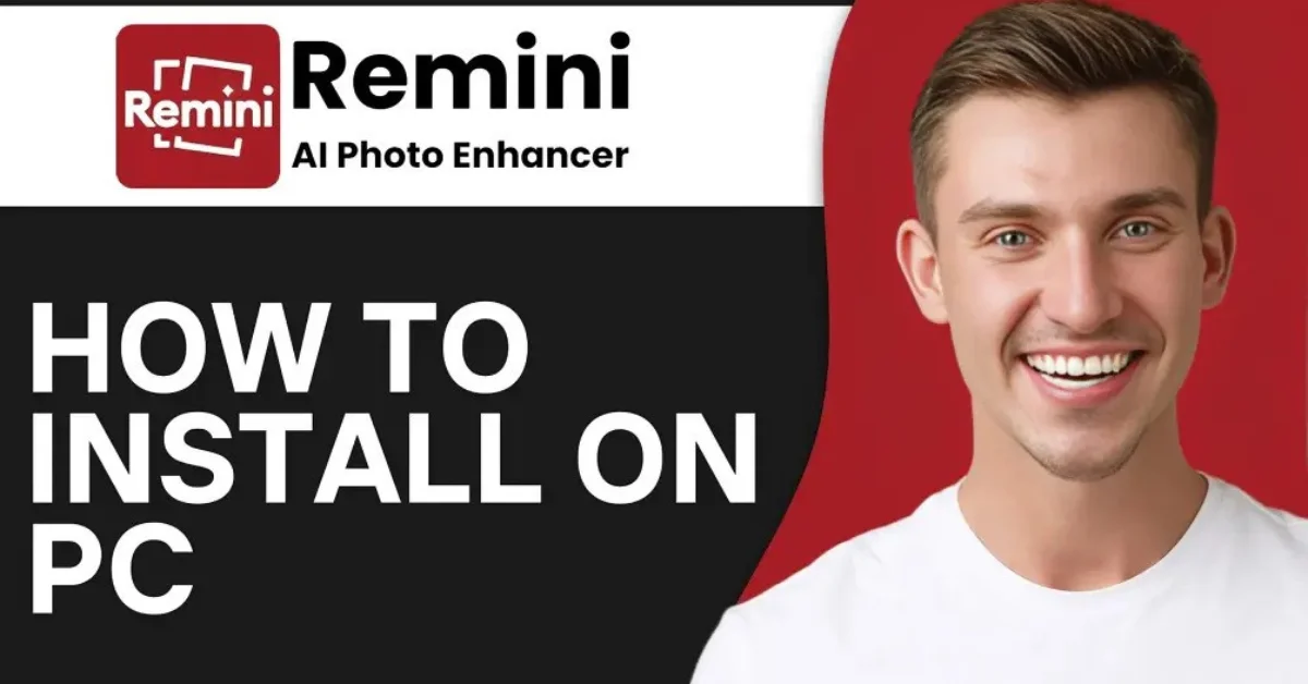 Remini APK for PC banner with logo