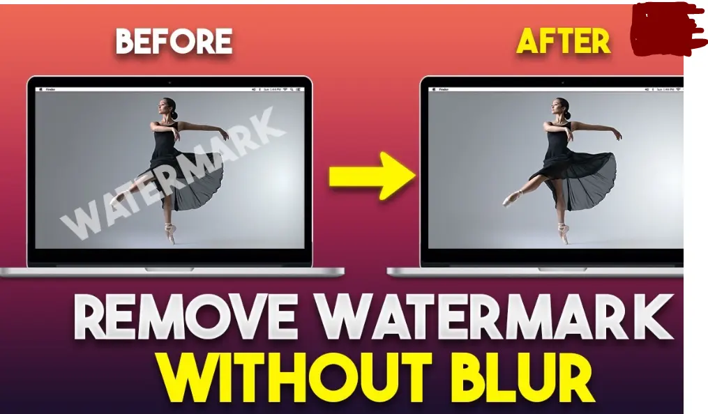 before and after Image with and without watermark