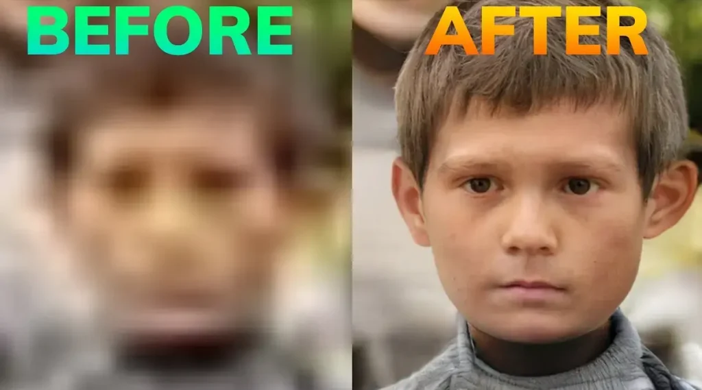 Before and after image of Face enhancement