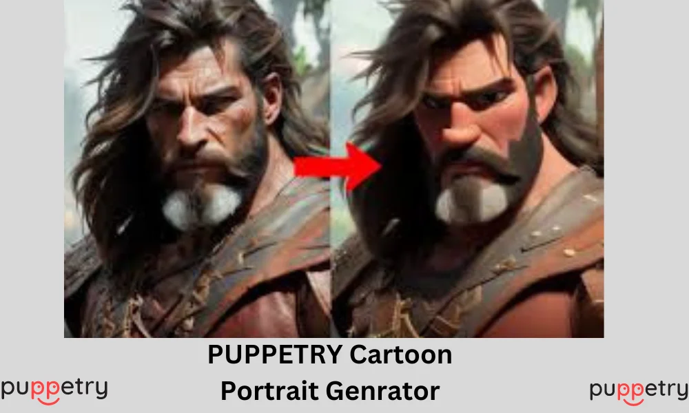 Before and After Cartoon Portrait of Puppetry