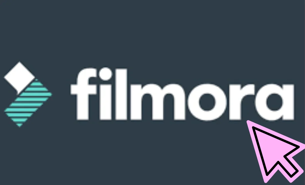 A Banner with Filmora logo on it